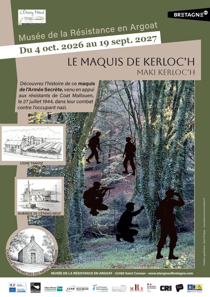 Affiche de l'exposition « Le maquis de Kerloc'h » au Musée de la Résistance en Argoat
